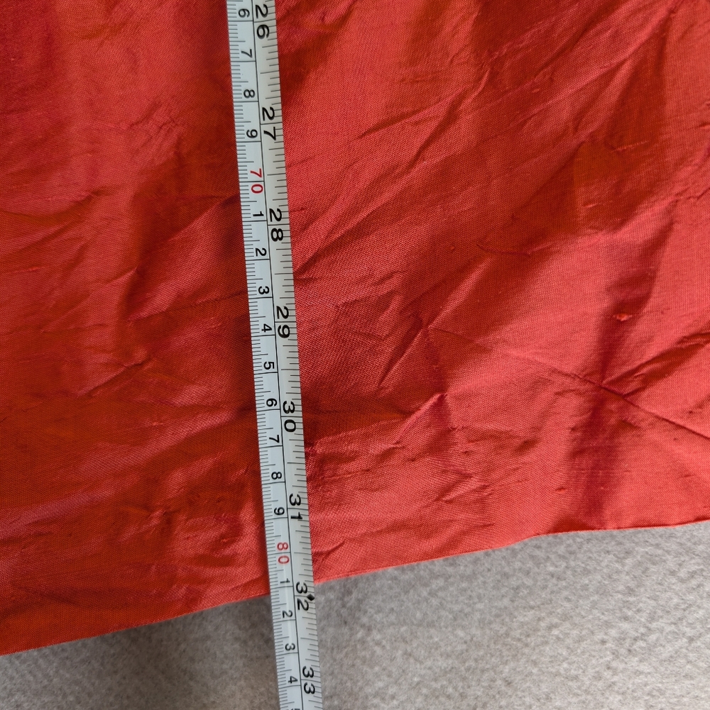 Jenny Yoo 100% Silk Coral Orange Strapless Ruched Waist Cocktail Dress Sz 8 - Picture 14 of 15